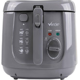 2.5L Electric Deep Fryer with Non-Stick Coating, Viewing Window & Mesh Basket – Compact Countertop Fryer (Grey)